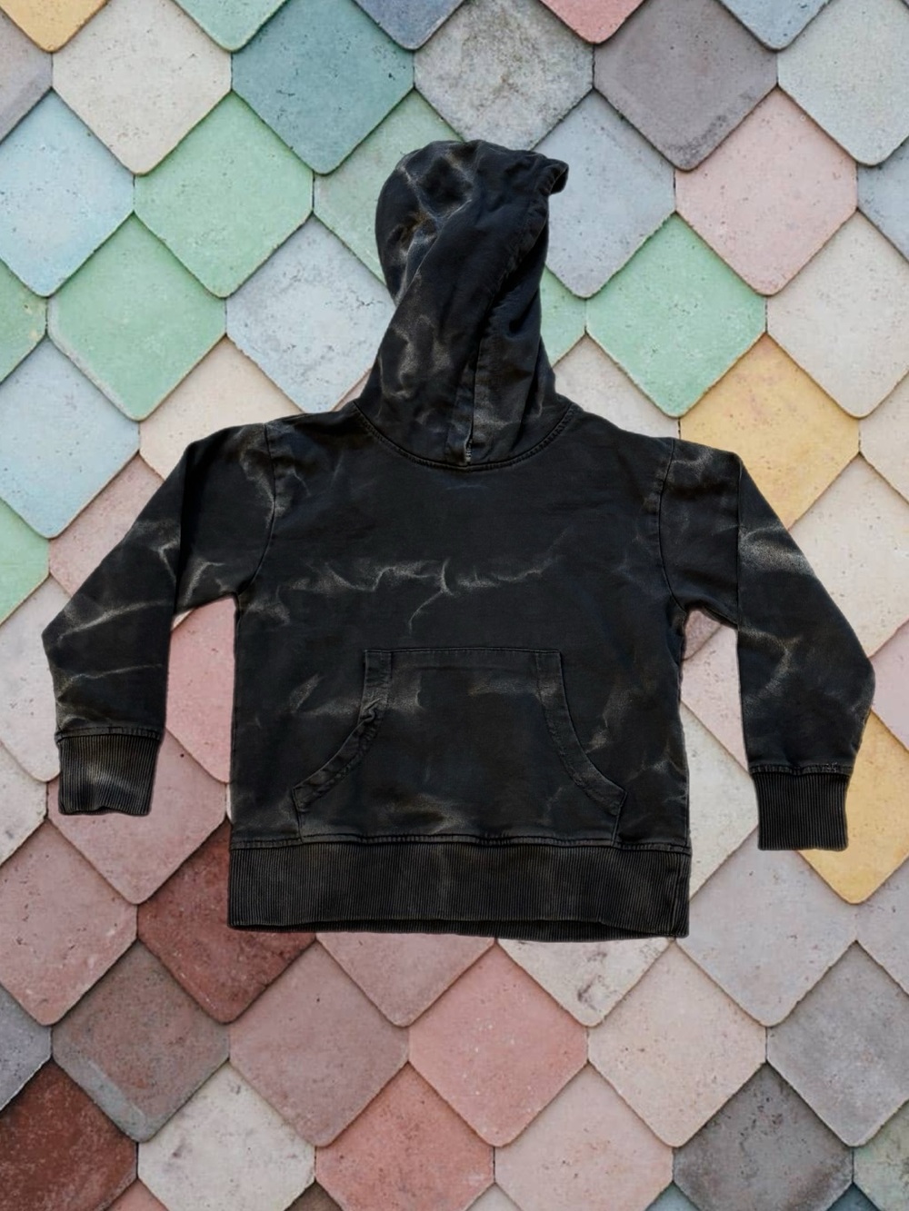 Mish Boys Kids Black Tie Dye Pullover Hoodie Size 4